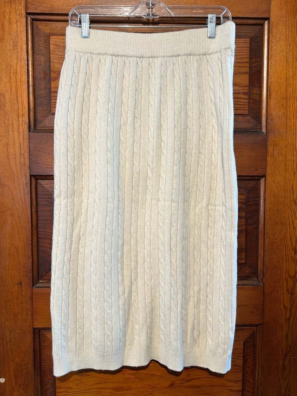 PINCH Cream Cable Knit Midi Sweater Skirt - Size L